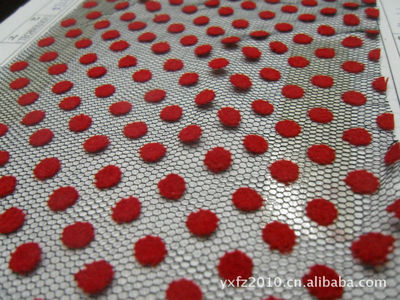 其他無(wú)紡布-17號(hào)大紅絨圓點(diǎn)網(wǎng)布底工藝植絨|圓點(diǎn)紅色植絨-億鑫歡迎工藝加工-其他.