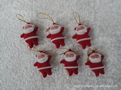 【精美圣誕掛件*2寸紅絨老人6pcs/opp袋】價格,廠家,圖片,其他材質工藝品,義烏市遠奔工藝品廠-